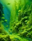 Placeholder: A lime green underwater reef with poisonous fish painted by Albrecht Durer