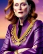 Placeholder: beautiful portrait of a plum merryl streep, julianne moore, with a sailship in the background, , rim light, vibrant moody colors, plain background, soft lighting, unreal engine