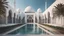 Placeholder: A stunning futuristic mosque that seamlessly blends cutting-edge architectural design with traditional Islamic elements. Ornate, minimal, modern, devout, safe, oustanding architecture, trending on Artstation, professional photograph, 28mm lens