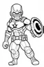 Placeholder: out line art of CAPTIAN AMERICA super HIRO colouring pages with white background ,skech style ,full body. only use outline,mandala style,clean line art,white background,no shadow and clear and well outlined