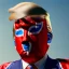 Placeholder: realistic image of donald trump as a mexican wrestling fighter posing outdoors, Mexican eyes wrestling mask, red and blue breeches, confederate flag cape, retro style, 80s, vibrant color, highly detailed, sky background, concept art, unreal engine 5, god rays, ray tracing, RTX, lumen lighting, ultra detail, volumetric lighting, 3d, finely drawn, high definition, high resolution.