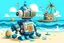 Placeholder: cool fun beach brand beach wear random design seaside robots abstract objects machines like havana brand full page like basqiat