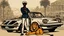 Placeholder: "I'm envisioning a sensational poster for '<Achayo> Vintage Rally Racing: Car vs. Lion Showdown.' The backdrop should showcase an Ethiopian cityscape, providing an urban setting for the vintage rally action. In the foreground, a stylish vintage rally car stands ready, its driver geared up for the ultimate showdown. Next to the car stands a majestic lion, symbolizing the power and strength of nature. Use earthy tones for the city background, vibrant colors for the rally car, and natural tones for