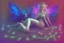 Placeholder: black light art neon colors cute sleeping fairy