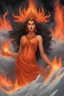 Placeholder: goddess of fire in a volcano