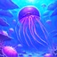 Placeholder: 90's TCG fantasy artwork art of robot jellyfish underwater