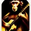 Placeholder: polaroid by albrecht durer of a monkey playing a guitar, 6 strings