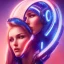 Placeholder: cyberblue, head, women, portrai, tron