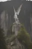 Placeholder: A large statue on a cliff of a crying angel