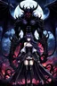 Placeholder: a dark fantasy anime character lovers with a big dark demon