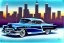 Placeholder: a true-to-life 1953 Buick Super Riviera Coupe, centered, intricate, extreme detailed, photorealism, center view, city background, pivot on buick, pen and color marker painting by cheryl kelley