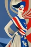 Placeholder: Woman dressed in French flag style of erte