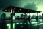 Placeholder: gas station,rundown, country side road,,road texture, atmospheric ,night lighting,rainy, realistic, unity engine, cinematic lighting,green emession, octane render.