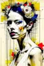 Placeholder: portrait of a beautiful bride by Russ Mills and Alberto Seveso, background with Mondrian effect