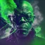 Placeholder: Yung Samuel l jackson, mutando en un alienigena skrull, depresive green abstract digital art obscure smoke london dramatic, torbellino de oscuridad, en un estilo de arte aerobrush