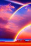 Placeholder: Ufo rainbow, intergalactique, trés belles couleurs, cosmic, colours, planet, gold, realistic, beau paysage futuriste, vaisseau extra terrestre