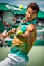 Placeholder: A hyper-realistic, A vibrant illustration of Grigor Dimitrov in action, executing a perfect forehand. Photo Real, HOF, full size, practicality,manufacturability,performance, (((realism, realistic, realphoto, photography, portrait, , realistic, beautiful, elegant, charming, apocalyptic environment, professional photographer, captured with professional DSLR camera,trending on Artstation, 64k, ultra detailed, ultra accurate detailed, bokeh lighting, surrealism, Thomas Kinkade backgr