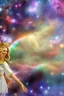 Placeholder: cosmic woman smile, admiral from the future, one fine whole face, crystalline skin, expressive blue eyes,rainbow, smiling lips, very nice smile, costume pleiadian, Beautiful tall woman pleiadian Galactic commander, ship, perfect datailed golden galactic suit, high rank, long blond hair, hand whit five perfect detailed finger, amazing big blue eyes, smilling mouth, high drfinition lips, cosmic happiness, bright colors, blue, pink, gold, jewels, realist, high commander