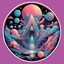 Placeholder: Mystic Absorption in sticker hypermodernism art style