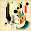 Placeholder: Conflicting timelines and heretical symbols, abstract art illustration, violent colors, By Wassily Kandinsky, by Victor Pasmore, dynamic composition, saturating ink wash, dramatic, sinister geometries