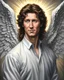 Placeholder: Joel Olsteen as an angel of the lord, with a mullet, Chiaroscuro, hyper realism, realistic, highly detailed, high contrast , sharp.