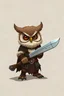 Placeholder: Cute Scottish Owlin dwarf Size, warrior, fighter, dnd character