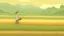 Placeholder: Rice field，Trees，Warm color palette，Animation，A lovely grasshopper，The laborer catches the grasshopper