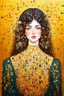 Placeholder: saved by zero; Lowbrow painting inspired by Gustav Klimt; Golden Hour; Exquisitely Detailed