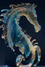 Placeholder: portrait of glass sea horse sculpture with indentations, art, 4k, high detail, trending art, depth of field, volumetric light, dramatic lights