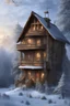 Placeholder: make a house rendering as photoshop as beginner in photoshop .let the house be in between mountain