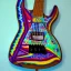 Placeholder: Cadillac PEACE electric guitar PEACE psychedelic hippie trippy acid LSD PEACE GUITAR