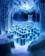 Placeholder: A mysterious labyrinth made of transparent ice with ever-changing paths and glowing ice sculptures