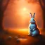 Placeholder: romantic fantasy spray painting, bunny in sunset