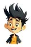 Placeholder: The animated character of a lively blogger boy with black sloppy hair