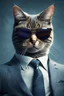 Placeholder: Cat wearing a suit and tie and wearing shades