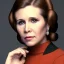 Placeholder: analog style, Beautiful photorealistic color close up face of carrie fisher, realistic skin, rim lighting, sharp eyes, dark plain background