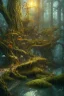 Placeholder: high-quality, fine-detail beautiful, breath-taking forest with gnarled trees, flowers, clear reflective lake, some dragonflys, some mushrooms, tranquil, stunning, 8k resolution, intricate, digital art, detailed matte, volumetric lighting, George Grie, Anne Dittman, Anne Stokes, Lisa Parker, Selina French, Alphonse Mucha