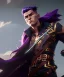 Placeholder: A strong young male character with a massive spear weapon with purple hair, full body by Greg Rutkowski, Sung Choi, Mitchell Mohrhauser, Maciej Kuciara, Johnson Ting, Maxim Verehin, Peter Konig, 8k photorealistic, cinematic lighting, HD, high details, dramatic, atmosphereric, trending on artstation