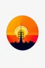 Placeholder: logo for a telecom company with the backround of a sunset