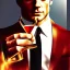 Placeholder: portrait of henry cavill as james bond, drinking a martini, red and golden, movie poster,hd, 4k