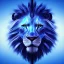 Placeholder: A beautiful portrait of a cyborg lion blue color scheme, high key lighting, volumetric light high details psychedelic background