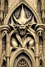 Placeholder: Gargoyles Promt: Art Nouveau Gothic Hyper realistic intricate oil paint detailed pencil sketched Notre Dame gargoyles in the style of Escher, a resin painter