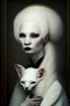 Placeholder: lady with ermine-head, albino, bizarre, surreal, darkmood by natalie shau