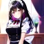 Placeholder: Clear focus, 8k, beautiful lighting, vibrant colors, girl, red long hair, vibrant pink eyes, maid,