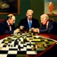 Placeholder: Putin, President Xi Of China And Joe Biden Play Chess With A Pigeon,Ufo And Atomic Bomb Mushroom Cloud,Complex Surgical Instruments Intermixed With A Newborn Boy,Minimalism,Painting By Adrian Ghenie,Rene Magritte,Pablo Picasso,Michelangelo,Salvador Dali,Lucian Freud