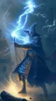 Placeholder: mage casting a lightning against an army medieval