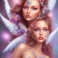 Placeholder:  beautiful angel face princess fairy with sparkle jewel bikini and butterflies in hair