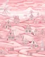 Placeholder: A light rosy pink old town with windmills designed in Navajo woven art painted by Guo Xi