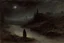 Placeholder: cloudy Night, mistery and enigmatic influence, disturbing, rocks, mist, vegetations, elevations, people, gothic horror films influence, jenny montigny, rodolphe wytsman, and willem maris impressionism paintings