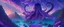 Placeholder: a giant, beautiful octopus, complicated, psychedelic, purple tones, fantasy landscape, paradise, magical, high quality, 8k, digital painting, single pathway to heaven, mountains, mosaic